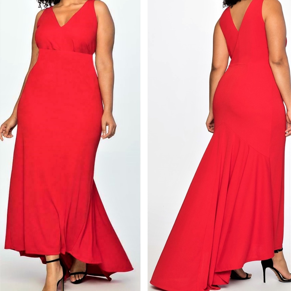 NEW ELOQUII  DEEP V FRONT BACK DRESS